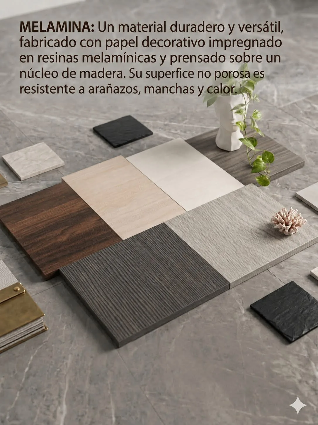 Muestras de acabados de melamina